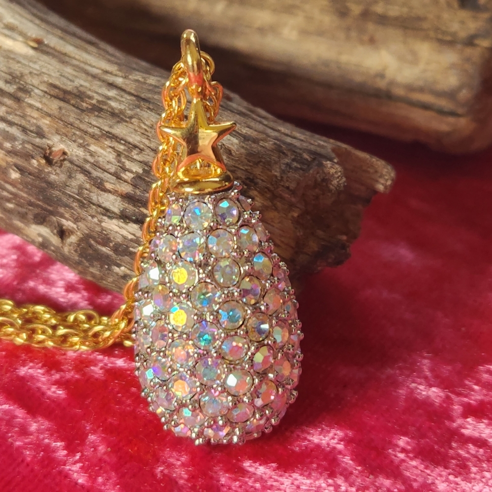 Joan Rivers crystal egg necklace